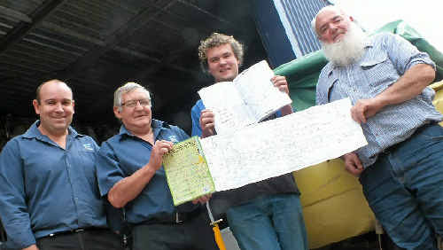 APN Print’s Roger O’Brien, Stephen Knight and Nick Crouch hand over the newest edition of the Downs, Lockyer Roads and Street Directory to Jonathan Rudduck. APN Print’s Roger O’Brien, Stephen Knight and Nick Crouch hand over the newest edition of the Downs, Lockyer Roads and Street Directory to Jonathan Rudduck.